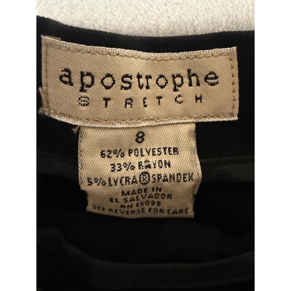 Apostrophe Stretch Black Beaded Hem Fringe Dress Pants - Picture 2 of 6